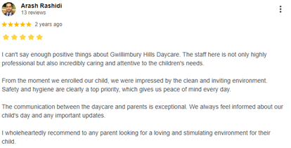 Parent testimonial.