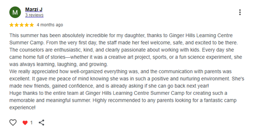 Parent testimonial.