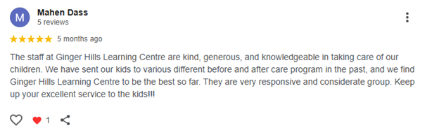 Parent testimonial.